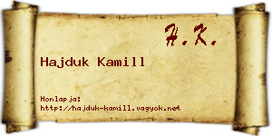 Hajduk Kamill névjegykártya